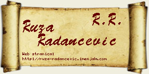 Ruža Radančević vizit kartica